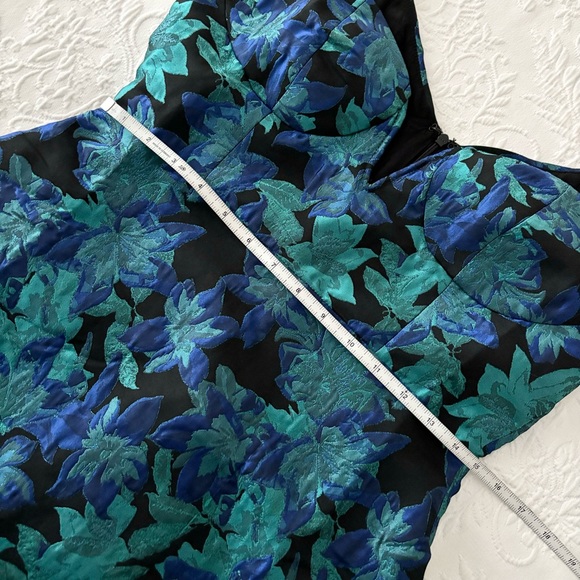 NWOT Lulus Ready for Festivities Blue Multi Floral Jacquard Mini Dress Medium - Picture 9 of 9